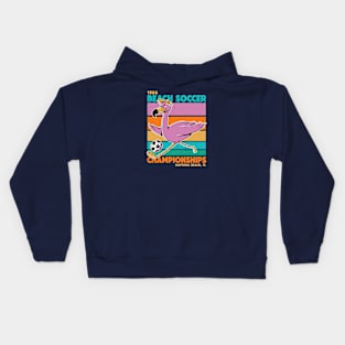 Retro Flamingo Beach Soccer Championships Retro Sunset Beach Kids Hoodie